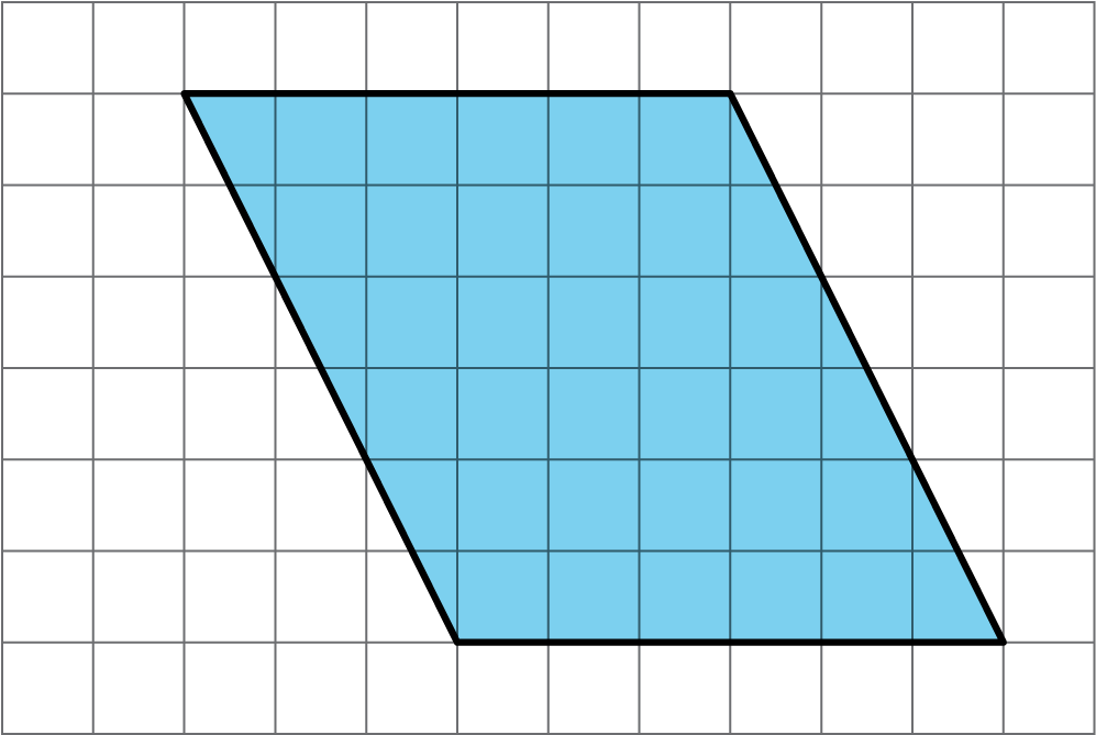 A parallelogram on a grid.