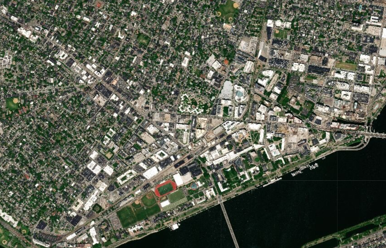 Overhead image of Cambridge.