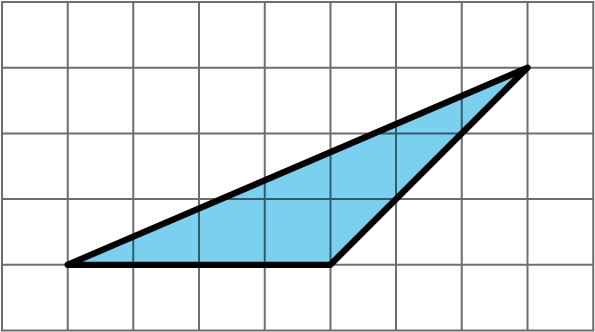 Triangle on grid, base 4, height 3 units.