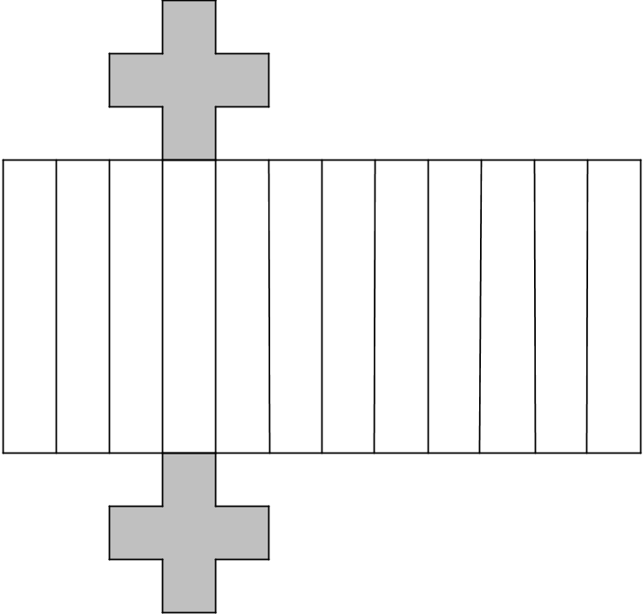 A net for a 3-dimensional figure.