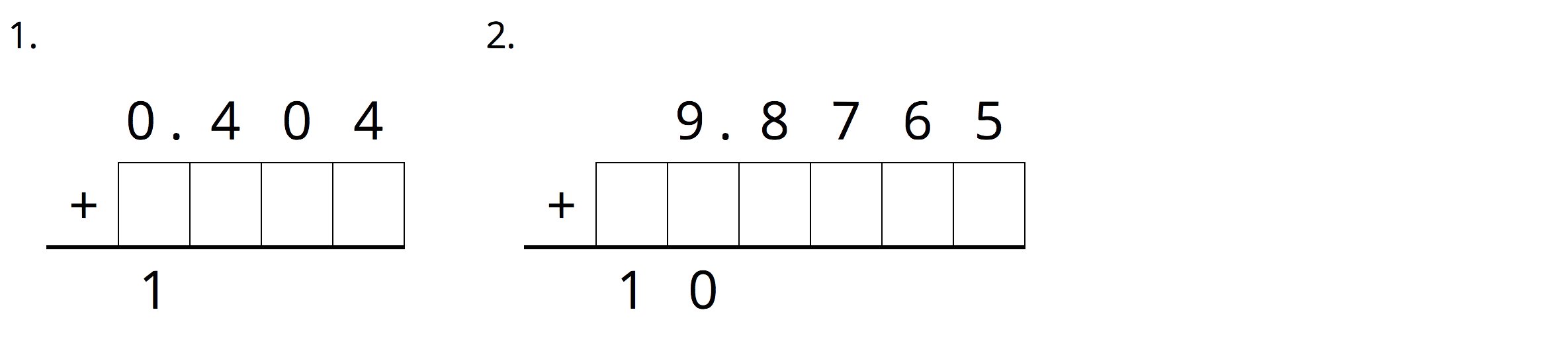 2 decimal addition problems.