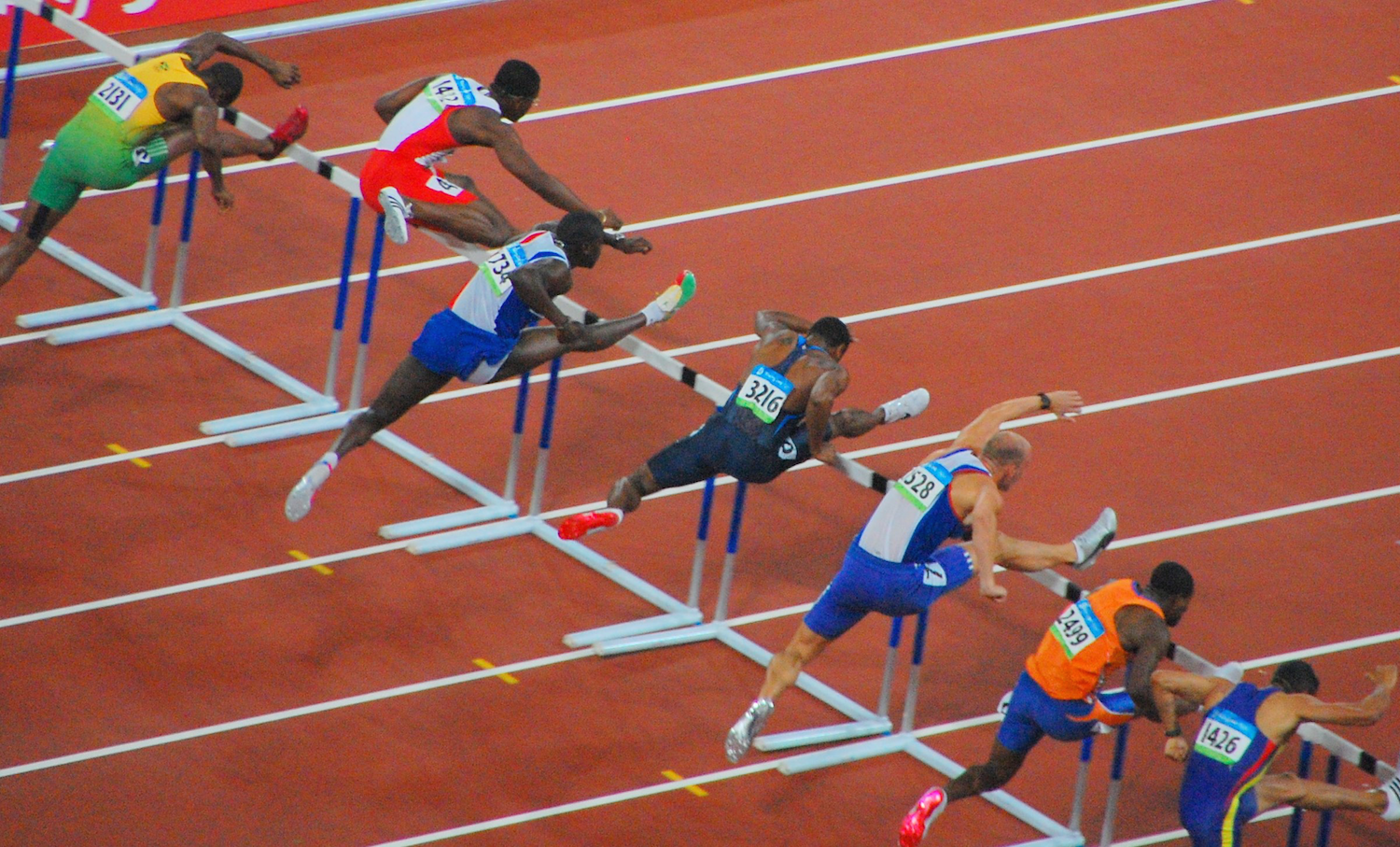 Photo of a hurdle race.