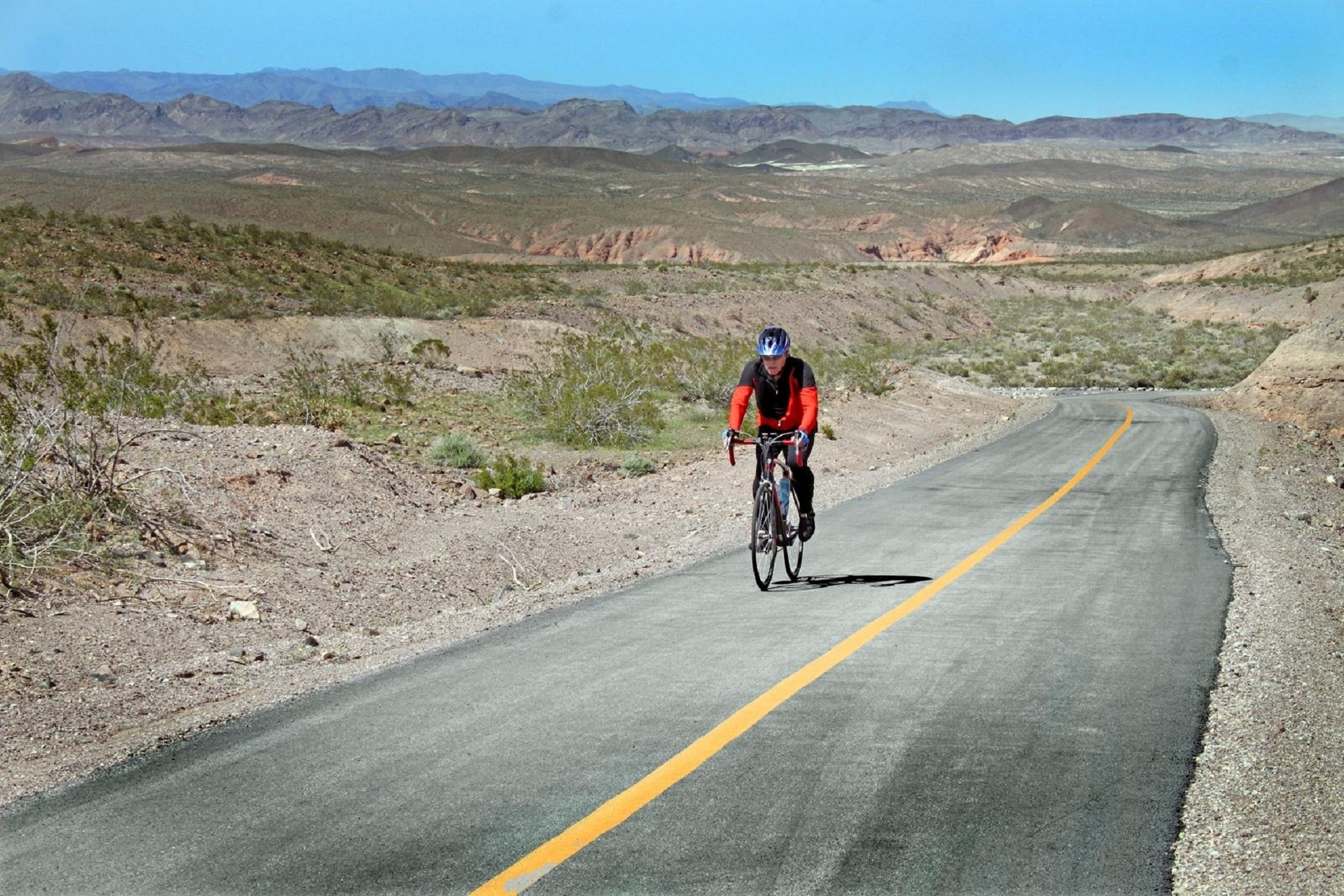 Photograph of a cyclist.