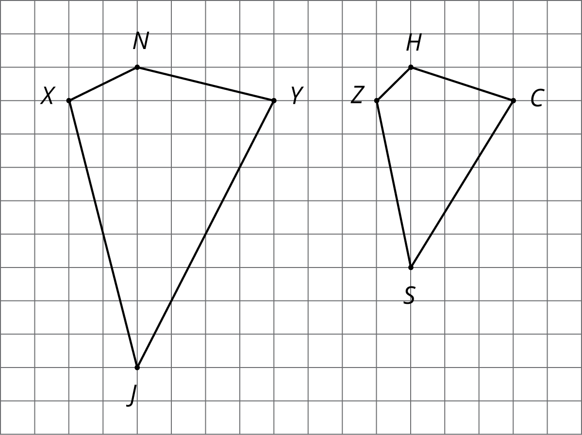 Two quadrilaterals on a coordinate plane