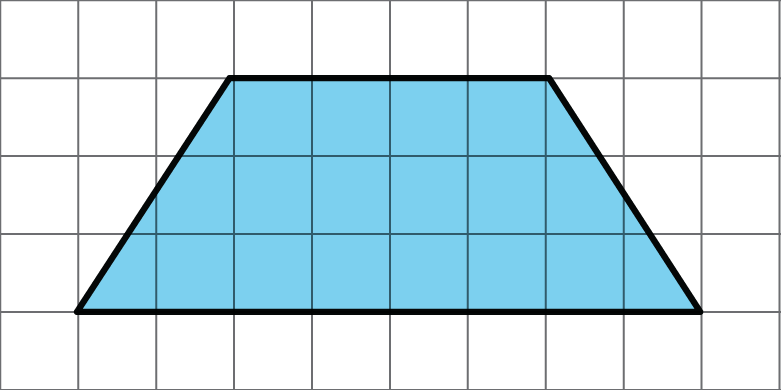 Trapezoid, bases 8 and 4 units. Height 3 units.