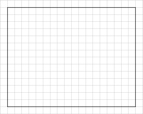 Rectangle on a grid, vertical side, 14 units, horizontal side, 18 units.
