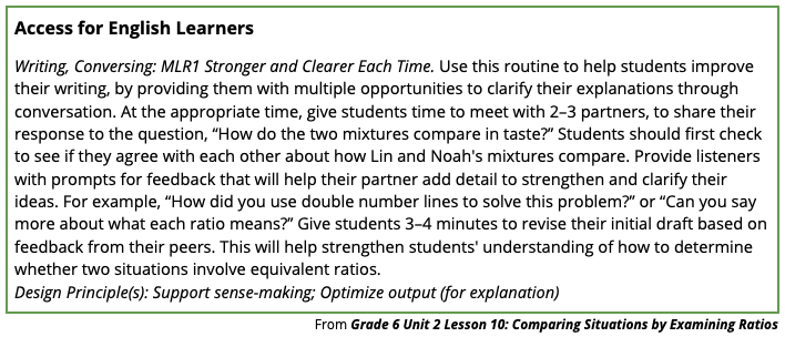 E L L support box example