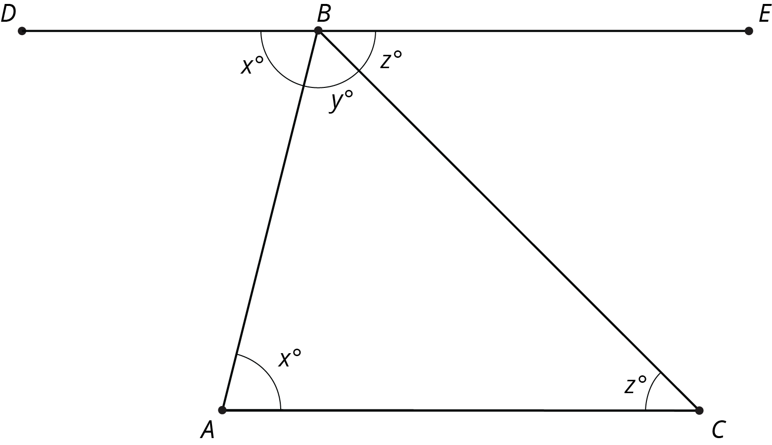 A line segment and triangle.