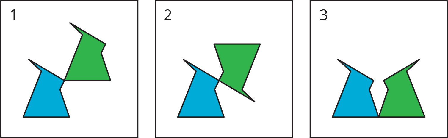 Three cards showing transformations.