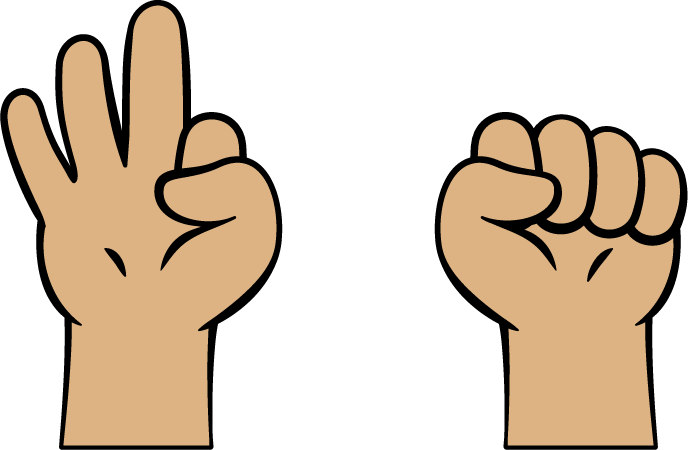 Fingers showing 3.