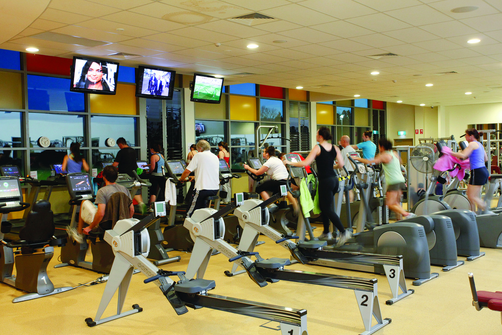 People working out at a gym
