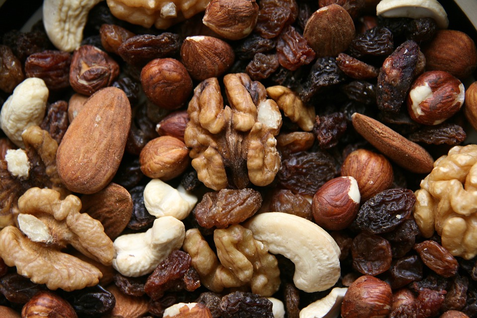 Close up of trail mix.