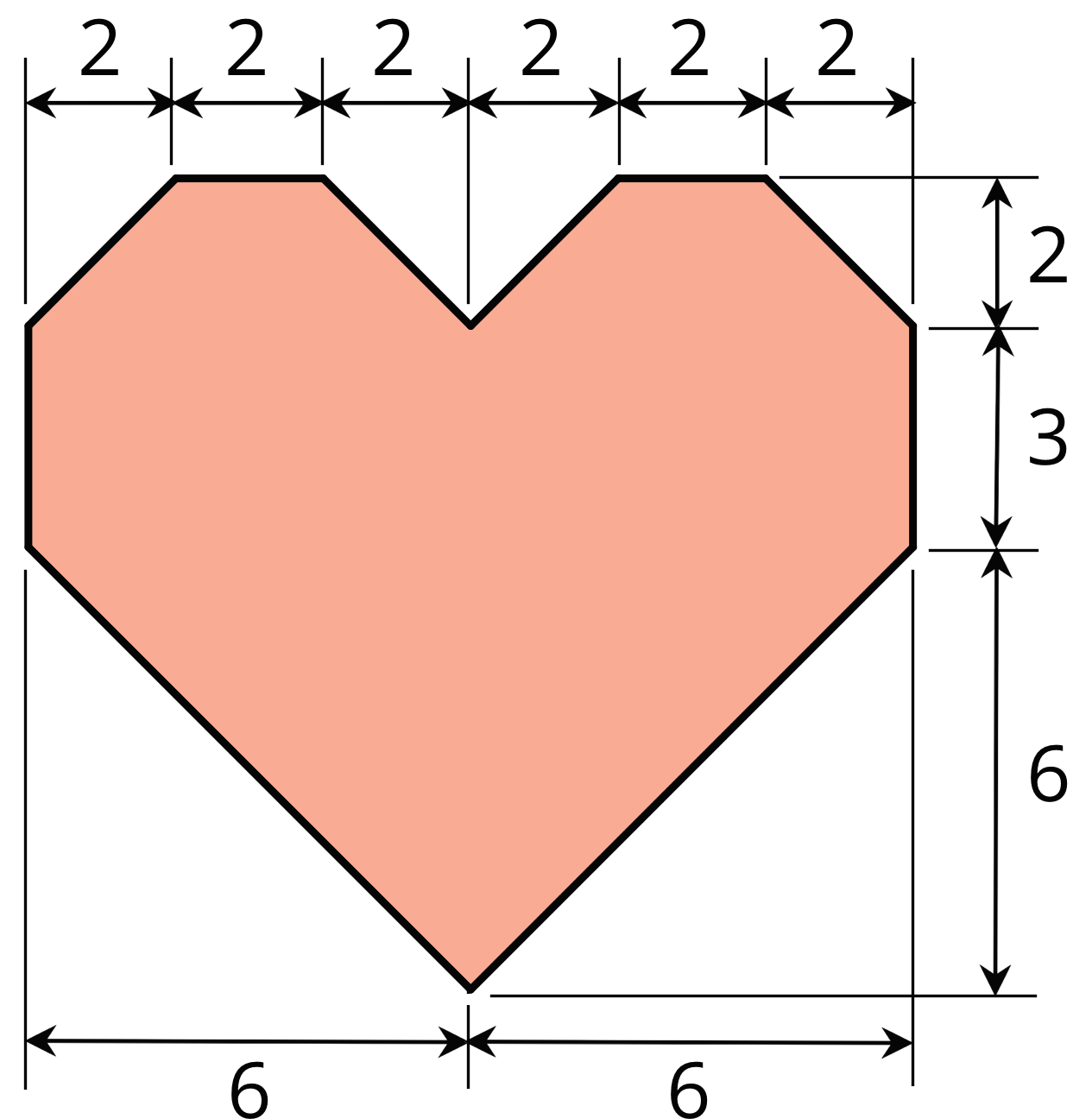 A heart-shaped polygon.