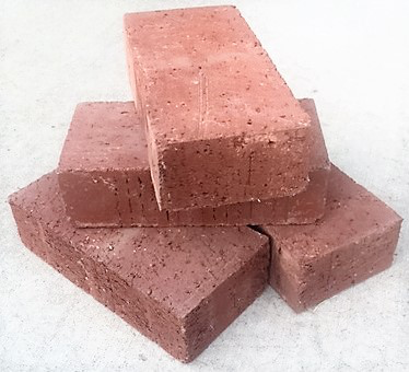 Photograph of a stack of bricks.