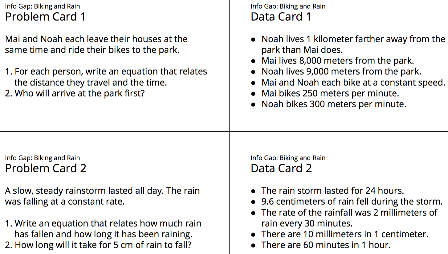 Image of an info gap card