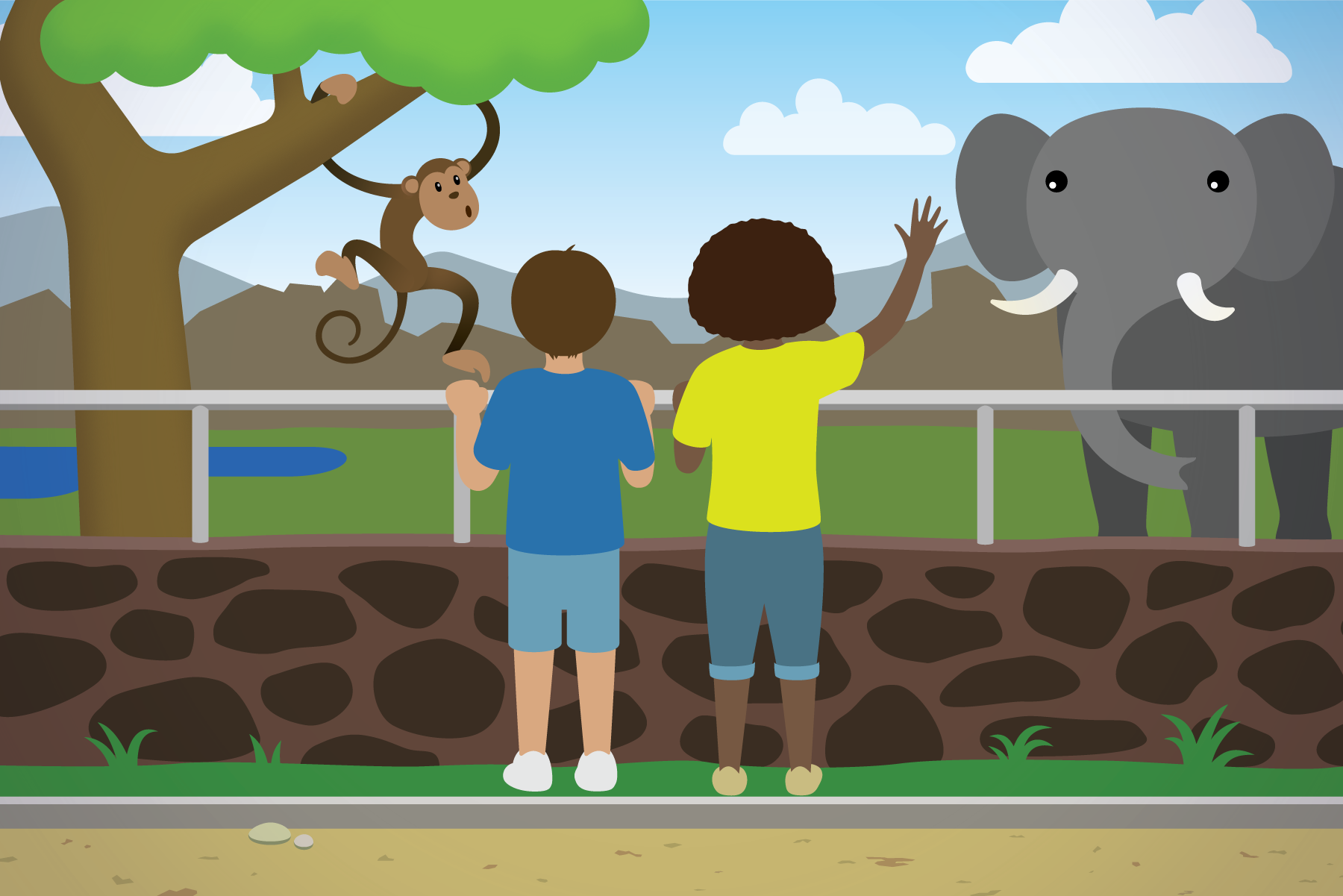 Children at the zoo.