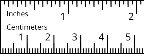 A centimeter ruler.