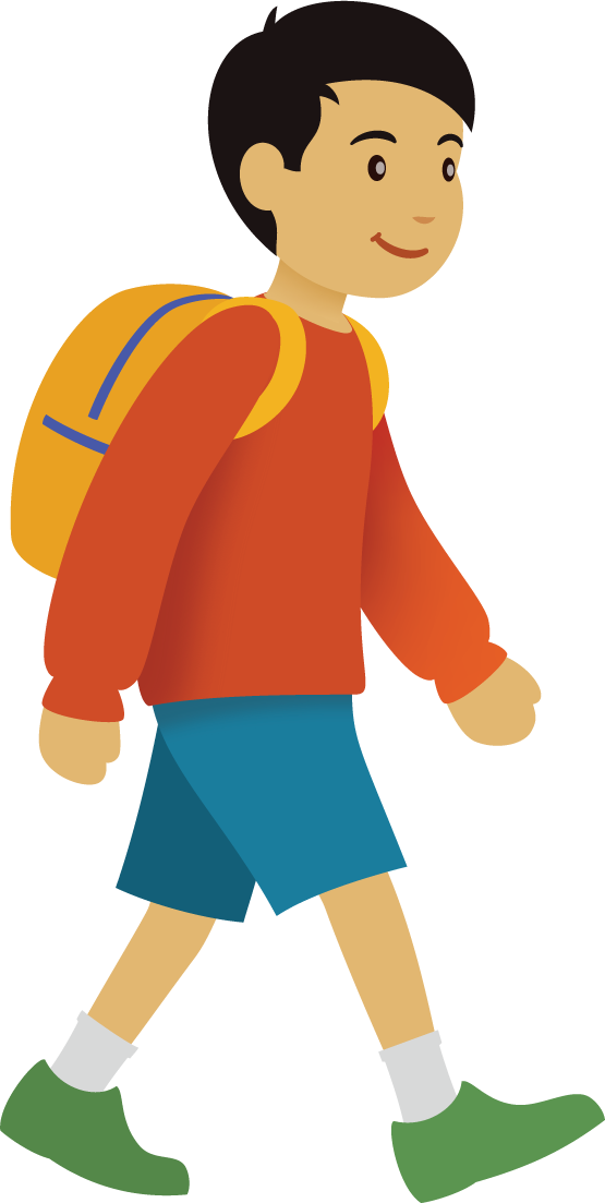 student walking
