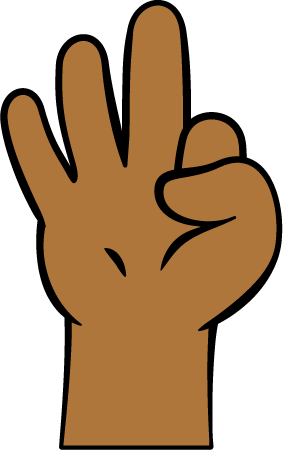 Fingers showing 3.