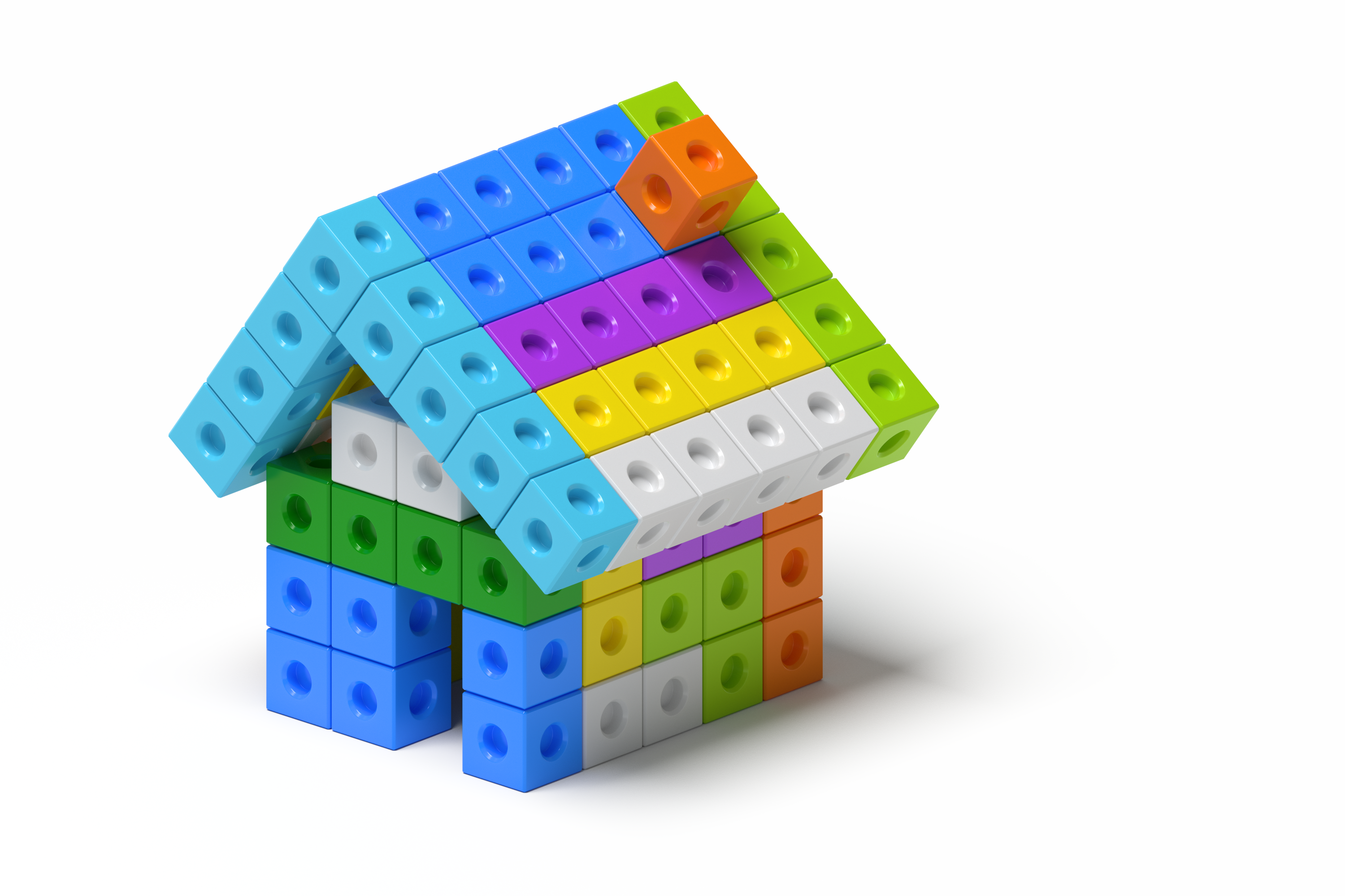 House made with multicolored cubes