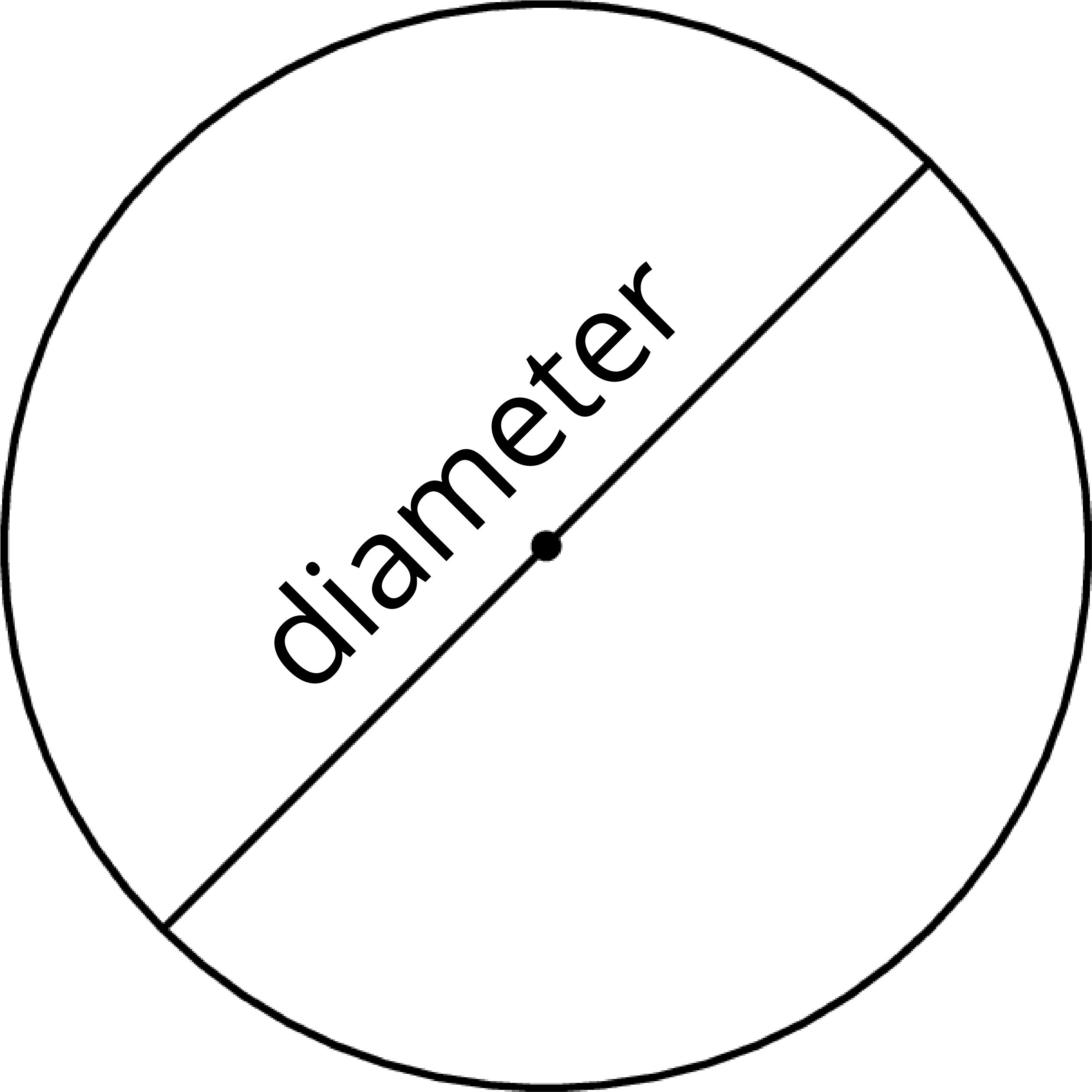 A circle with its diameter labeled