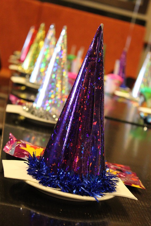 Party hat in the shape of a cone