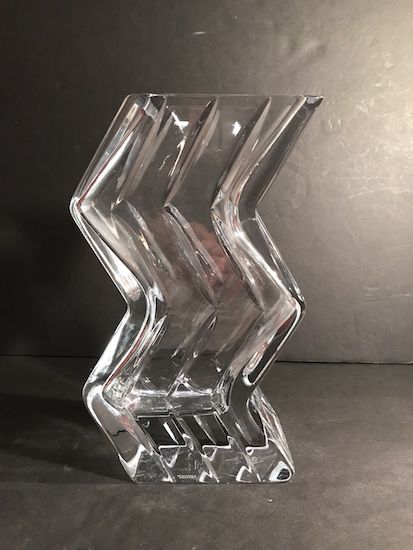 Photograph of a zig zag crystal vase