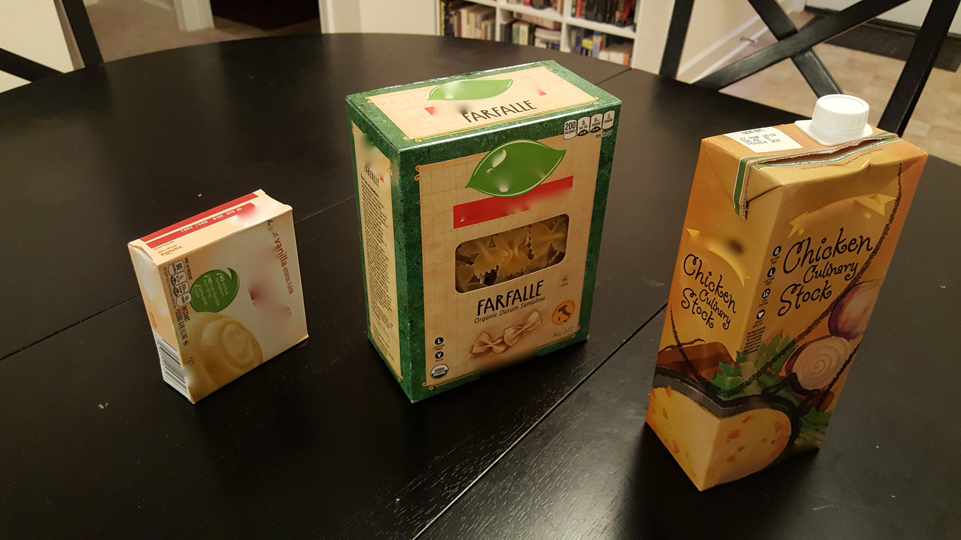 Photo of foods in rectangular prism containers.