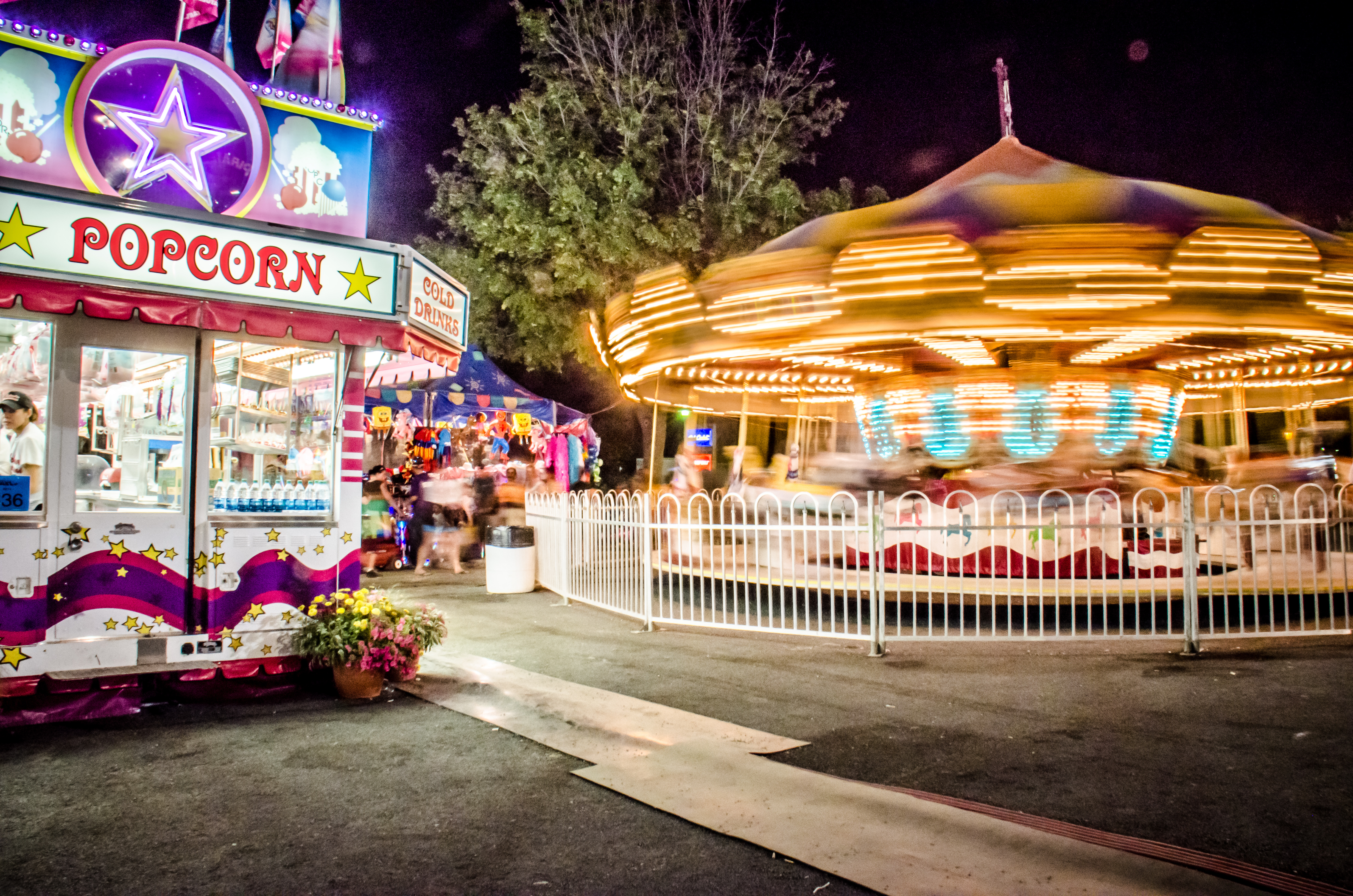 photo of a concession stand and merry-go-round