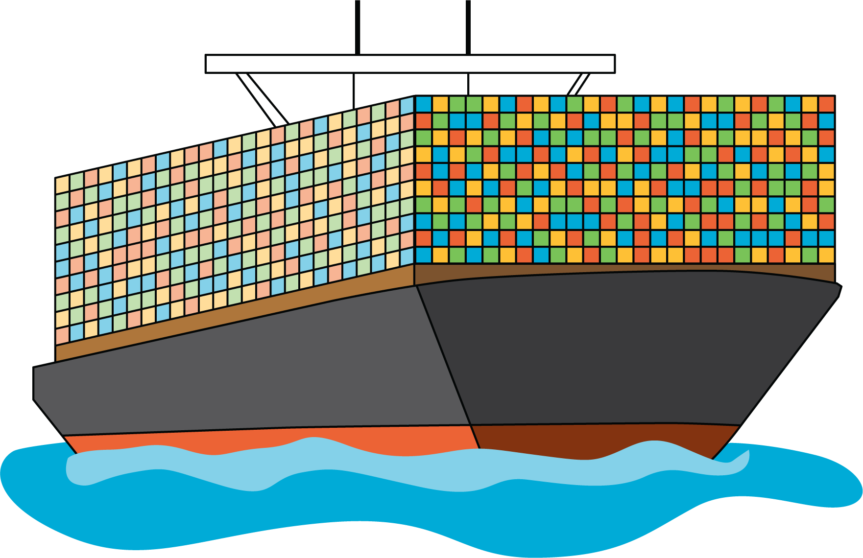 Full cargo ship.