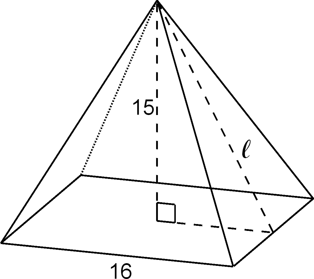 A right square pyramid.