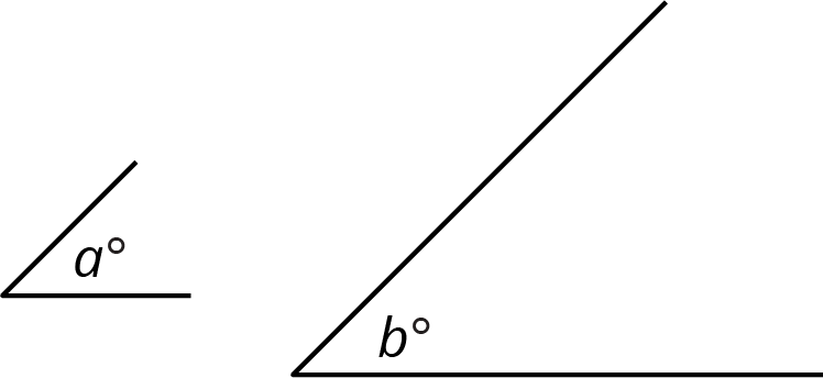 Two angles, labeled a and b. Please ask for further assisstance.