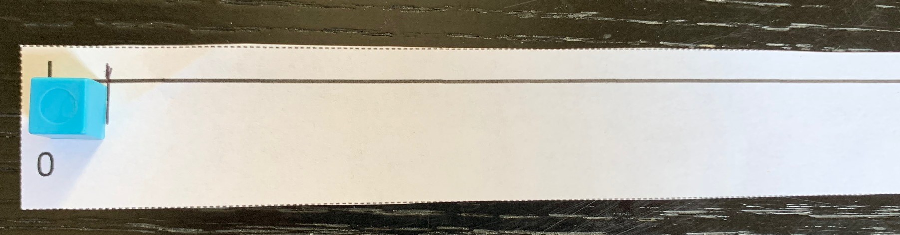 Ruler template with centimeter cube.