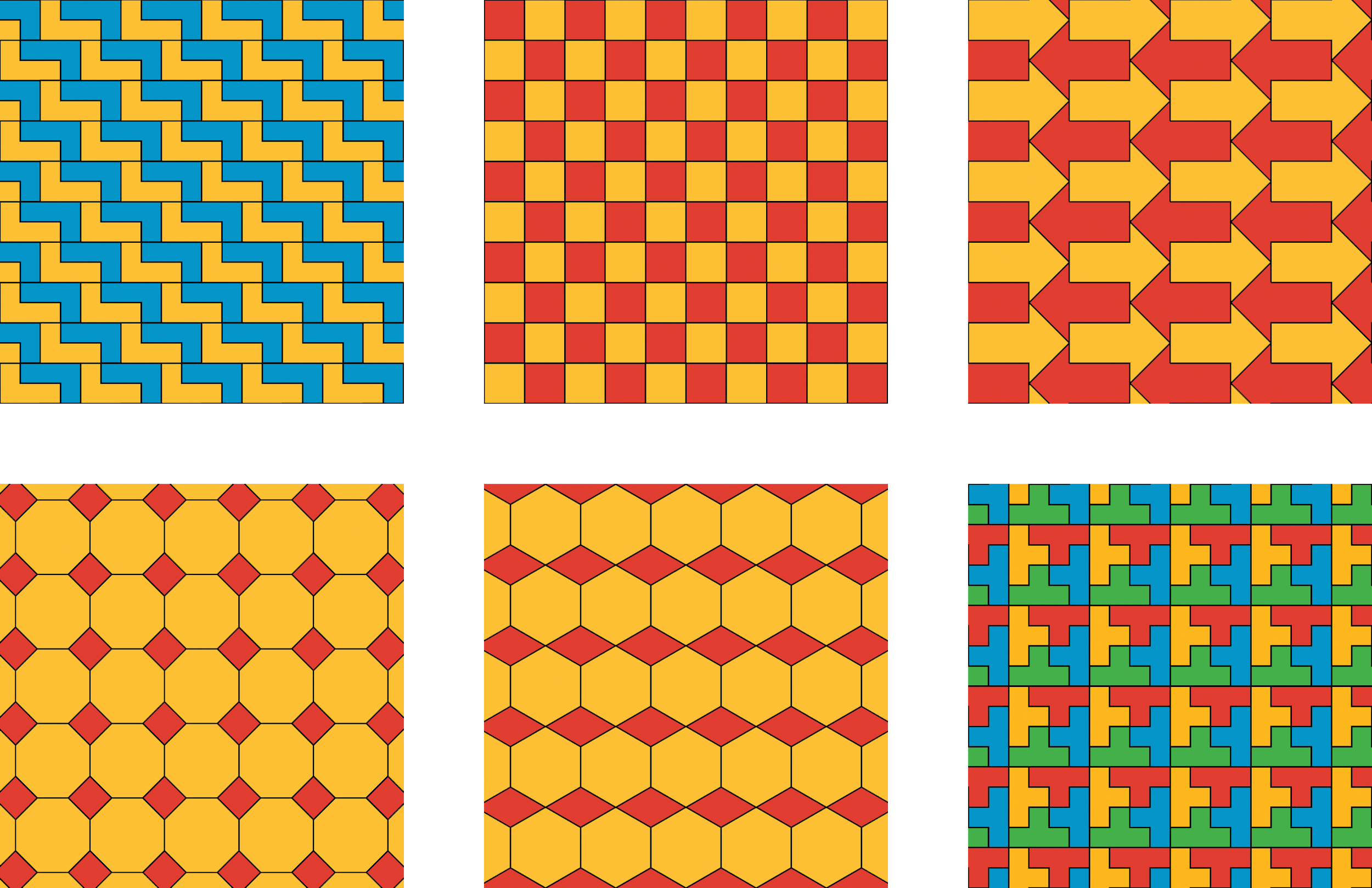 Six tessellations.
