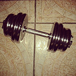 Photograph of a dumbbell