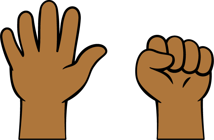 Fingers showing 5.