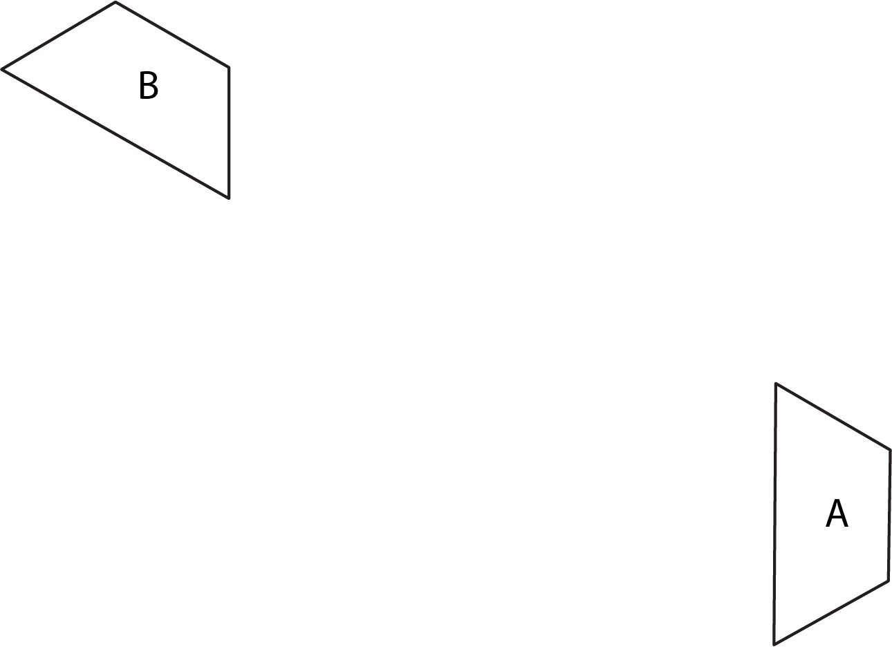 Quadrilateral A and its image quadrilateral B are trapezoids.
