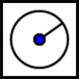 Icon for Geogebra tool, Circle with Center and Radius.