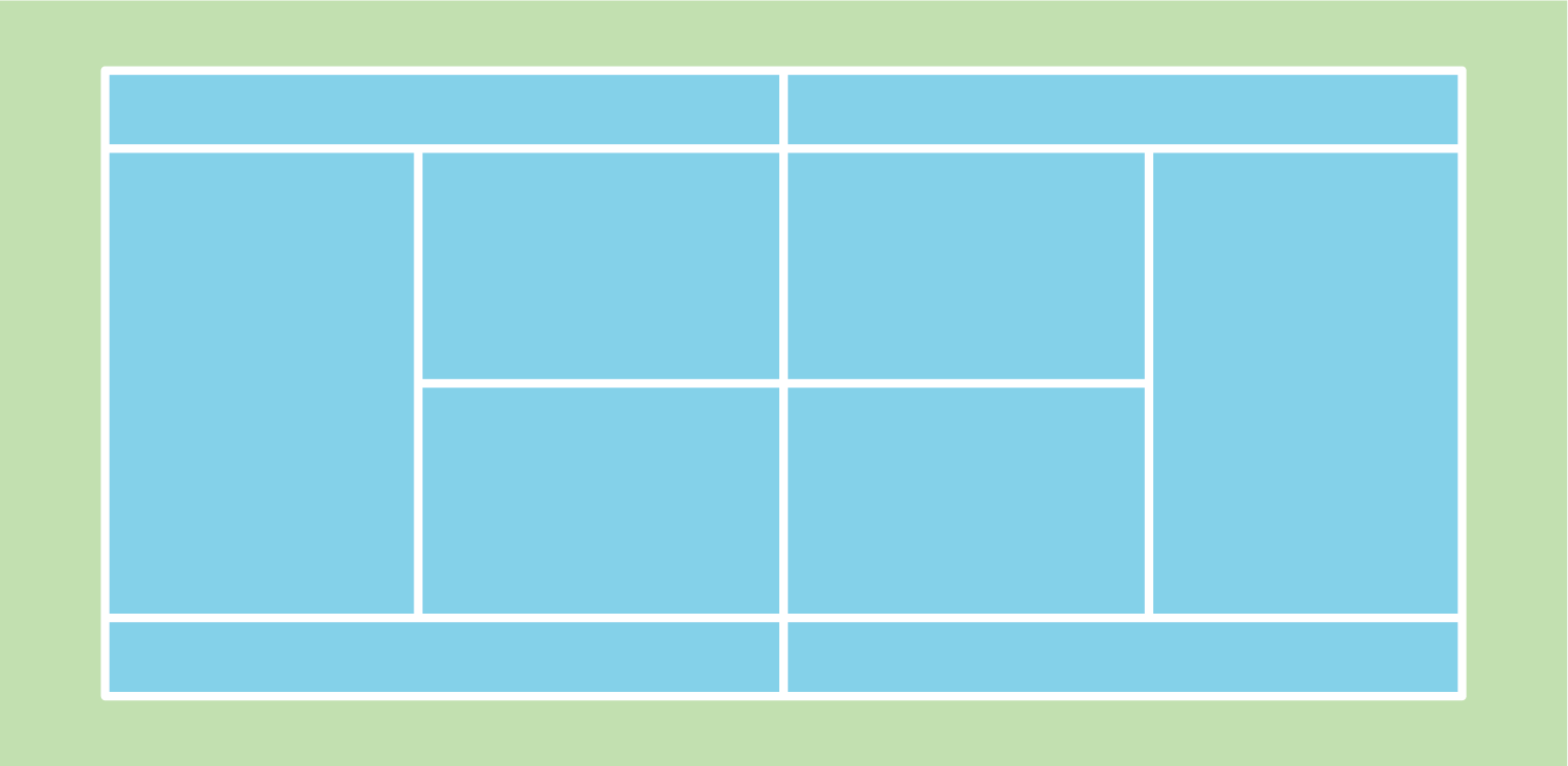 Image of a tennis court from directly above.