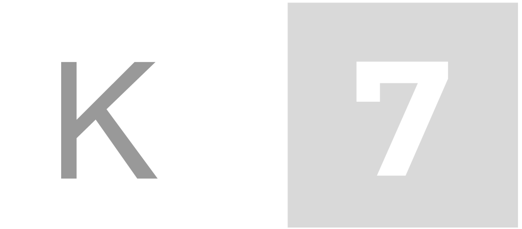 2 figures. Left, image of the letter K. Right, image of the number 7.