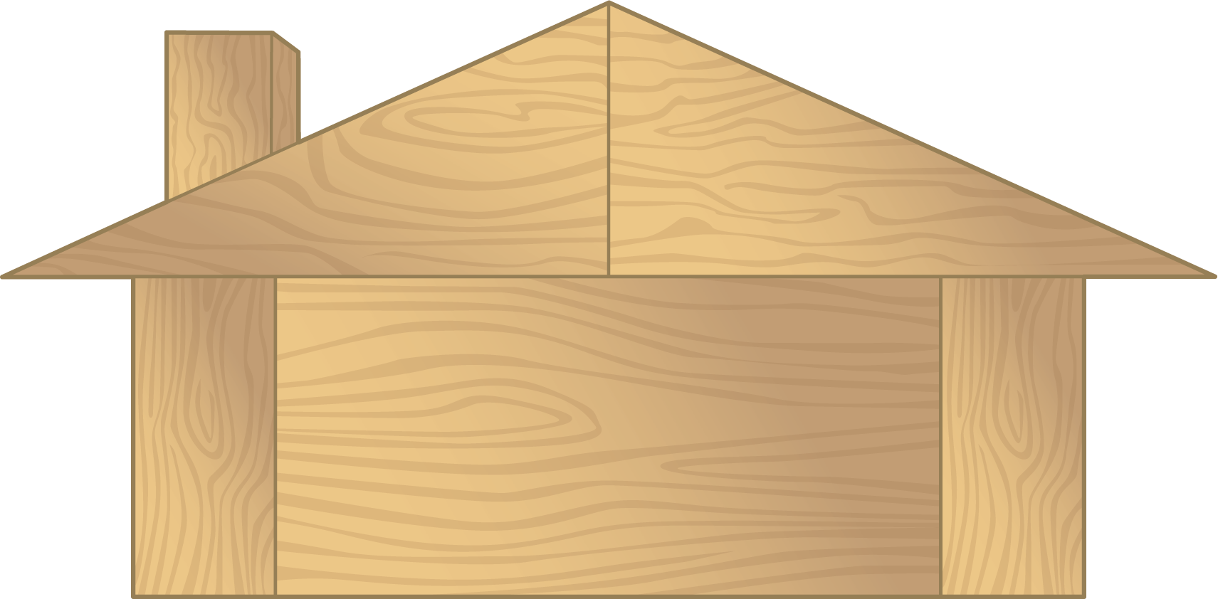 Blocks in the shape of a house