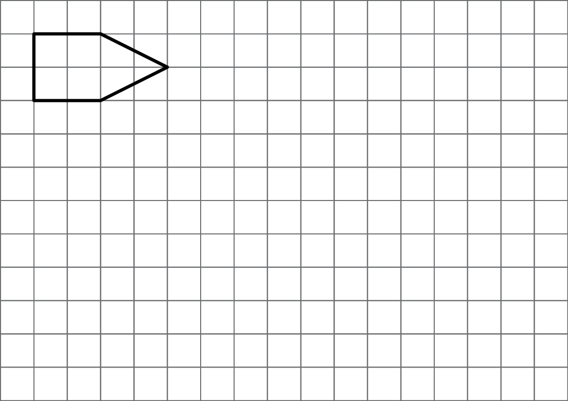 A polygon aligned to a square grid.
