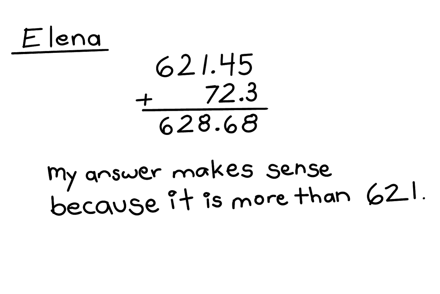 addition algorithm with decimals