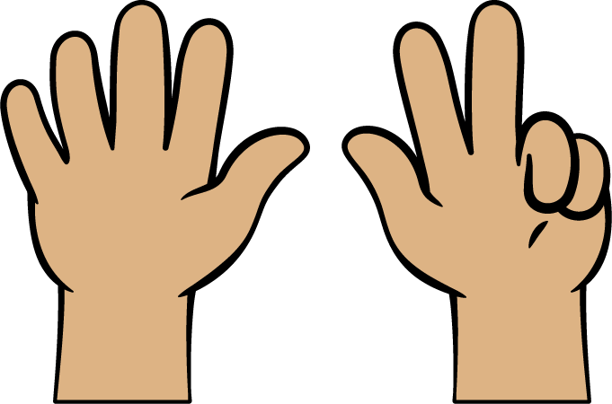 Fingers showing numbers.