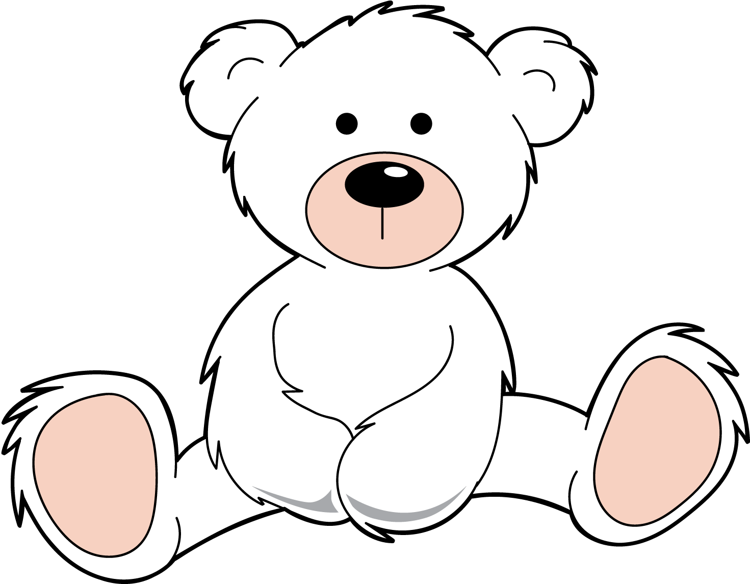 Fuzzy white teddy bear.