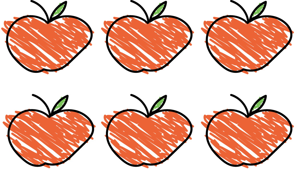 Drawings of apples.
