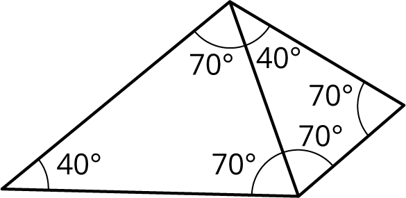 Two triangles are shown that share one side.