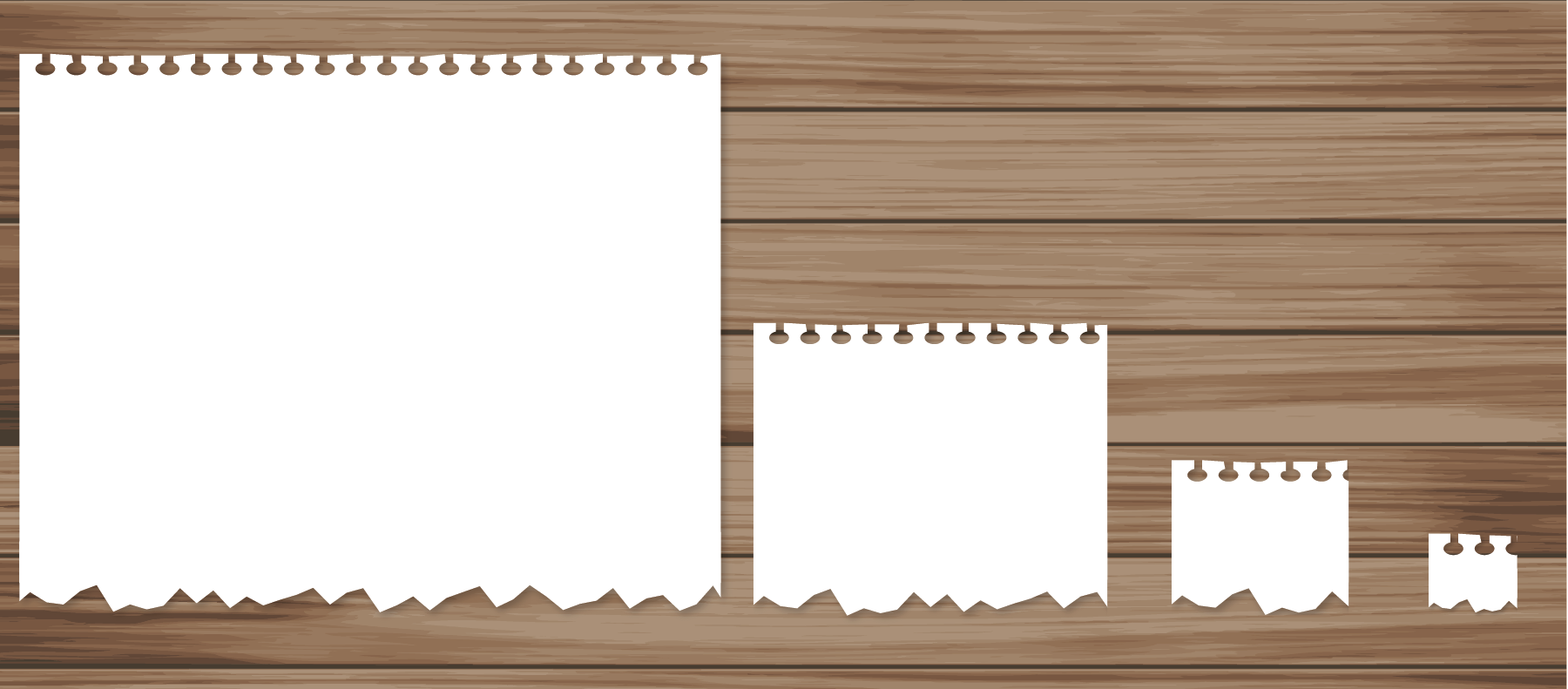 A sequence of pieces of paper.