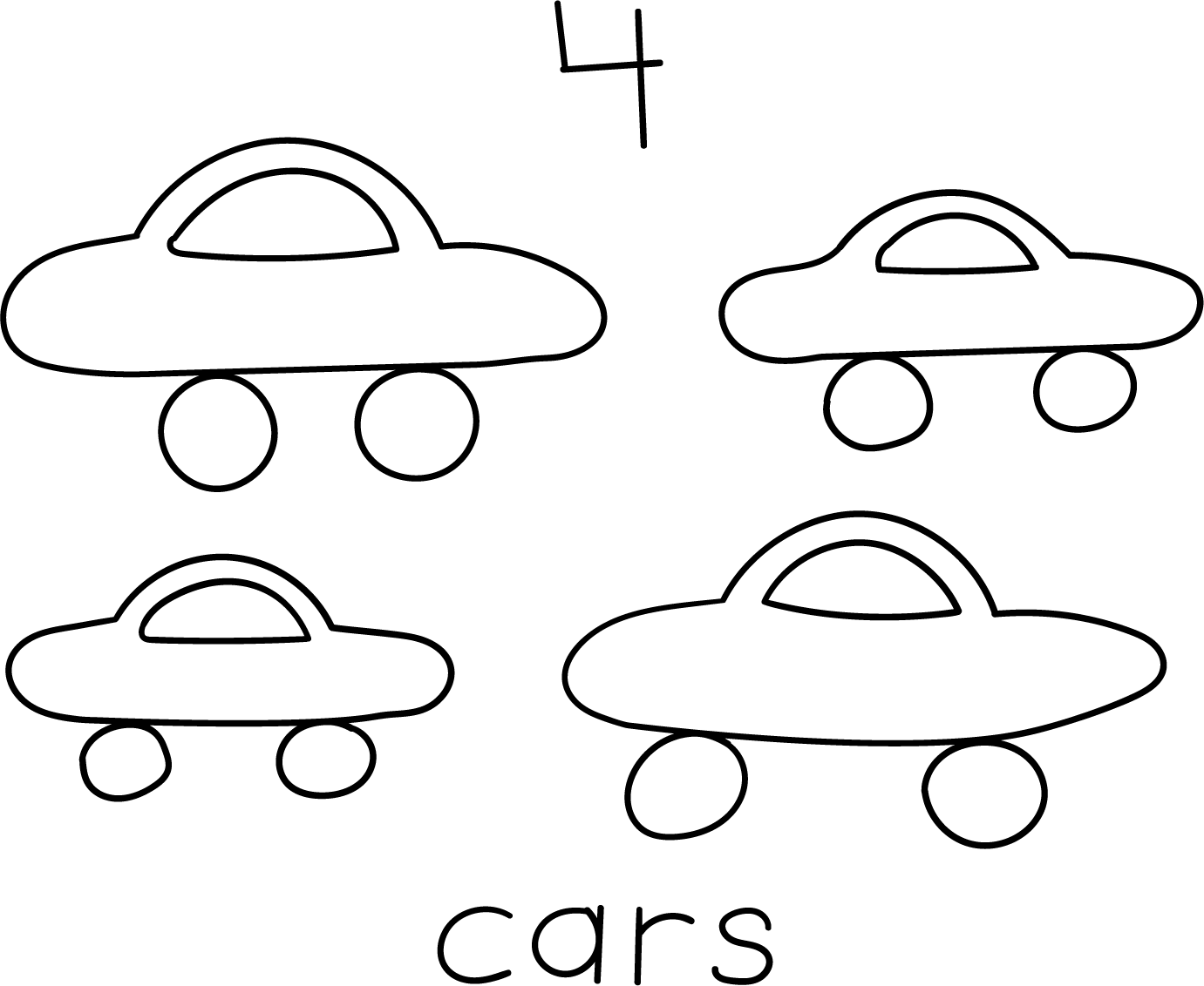 drawing of cars, 4