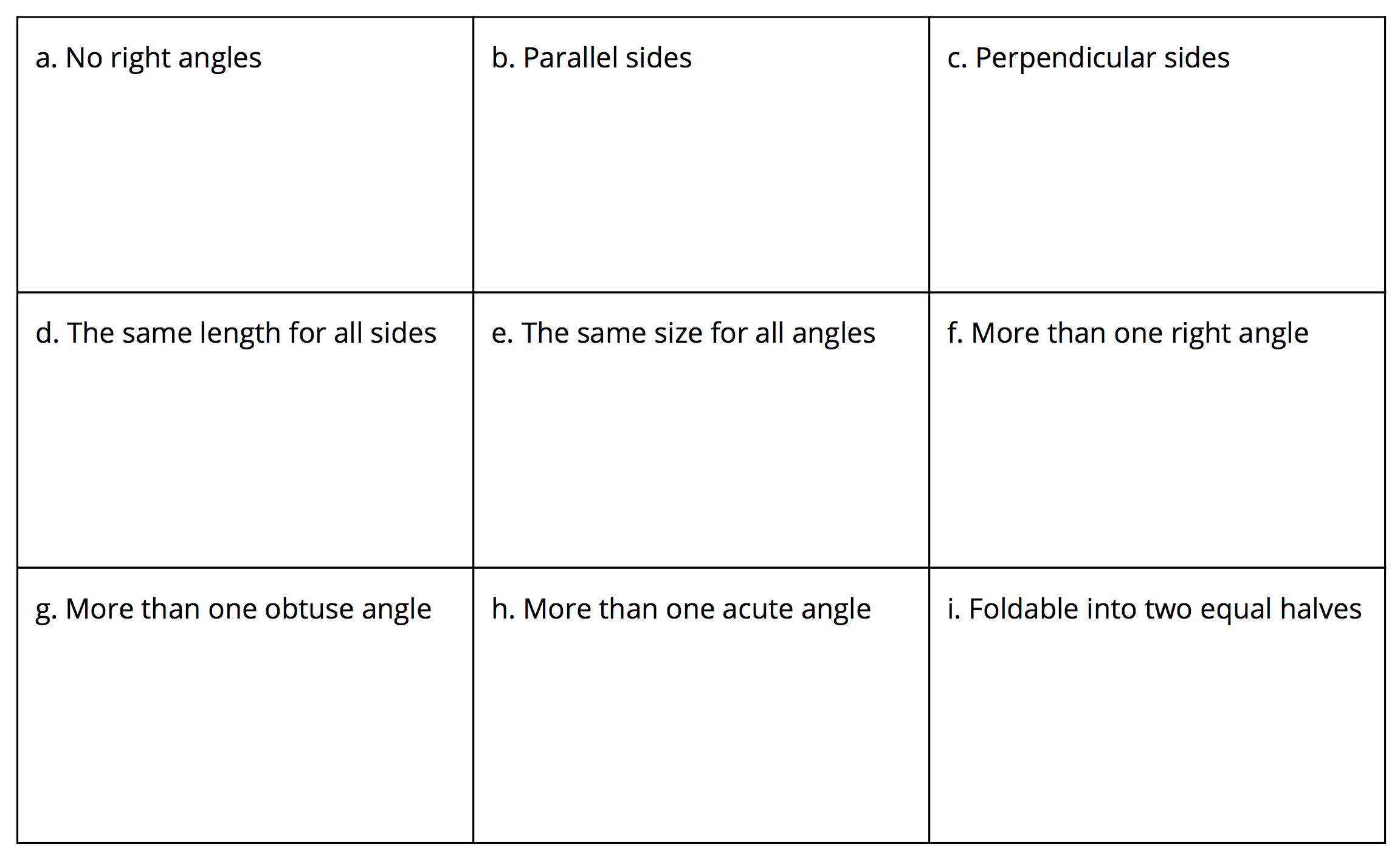 Table. 3 rows, 3 columns.